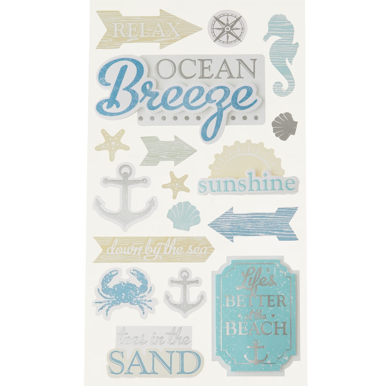 12 Pack: Ocean Breeze Stickers by Recollections™
